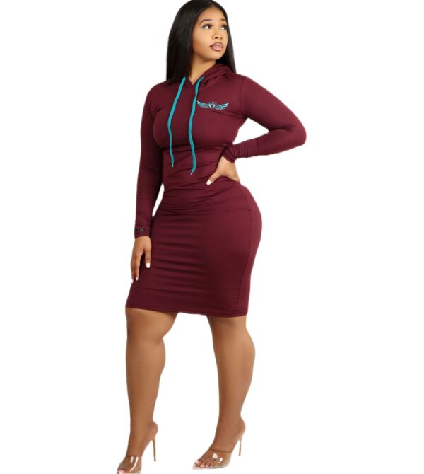 New burgundy women Dress
